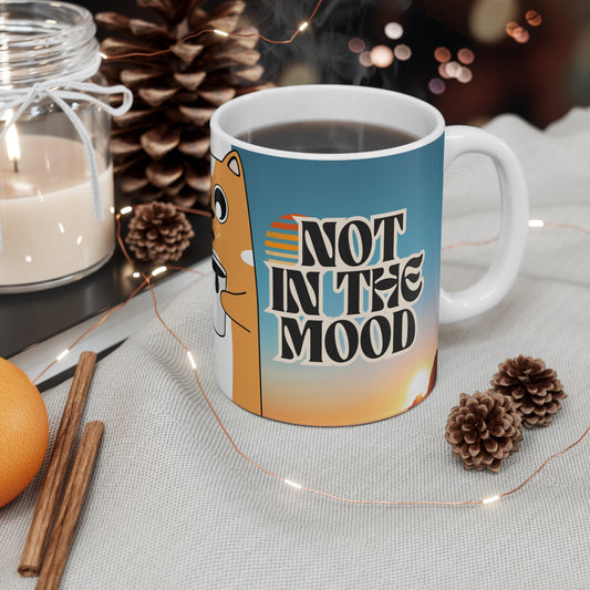 Funny Cat Person Coffee Mug, Not in the Mood Coffee Cup, Funny Gift for Introverted Friends, Social Butterfly Mug, 11oz Mug, Gift for Her, Gift for Him, Office Mug,